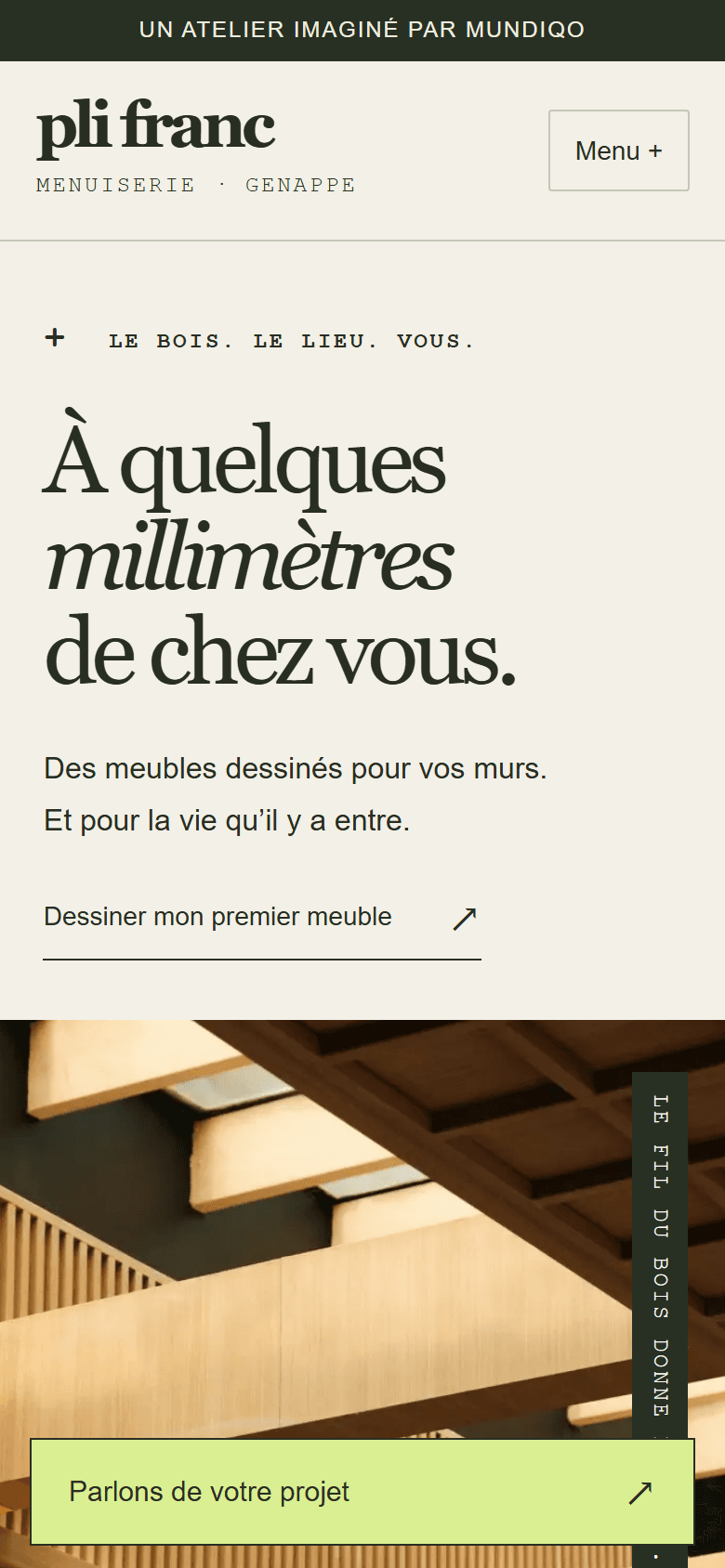 Aperçu mobile du modèle Pli Franc